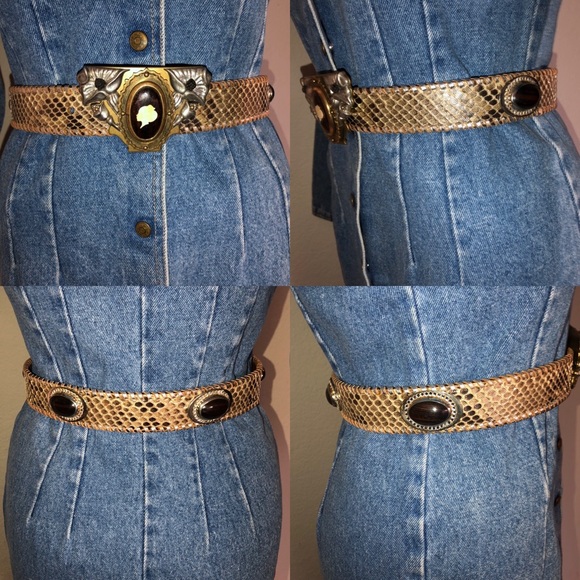 *RARE* 80’s Cesar Ugarte Buckle & 3 Snakeskn Belts - Picture 5 of 8